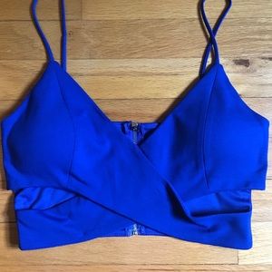NWOT cobalt blue cutout crop top